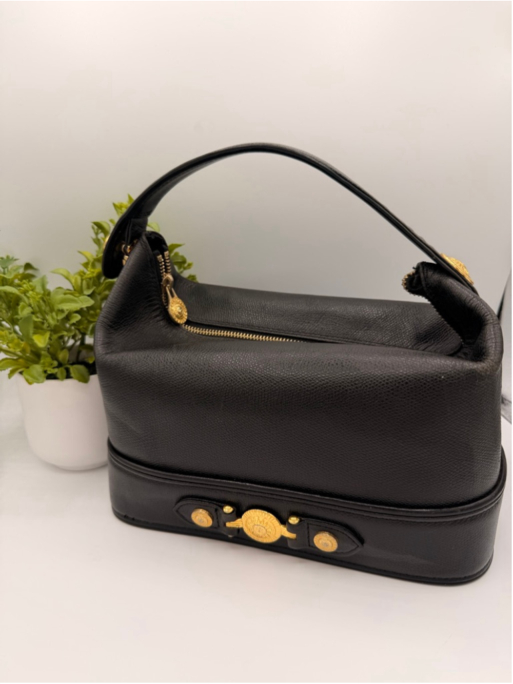 Gianni Versace Black Leather Bag